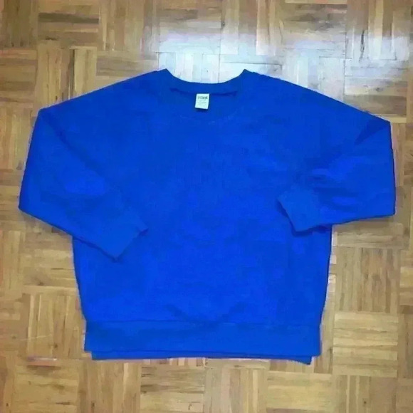 VS Victoria Secret PINK brand blue fleece pullovers LARGE - Picture 1 of 4